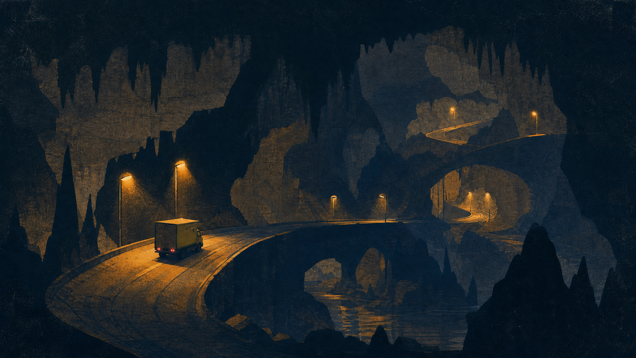 Autopistas subterráneas y luces espectrales, imagen interna para Kentucky Route Zero.